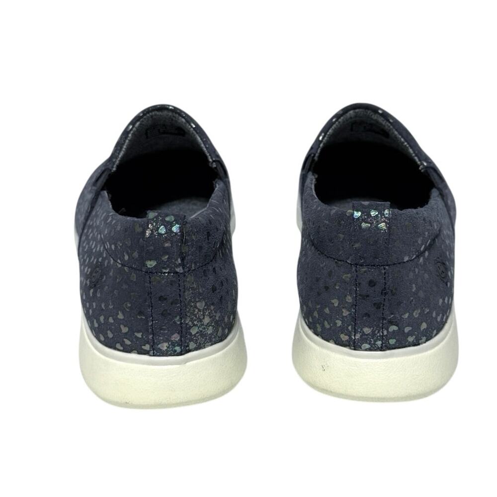 Klogs Women's Leena Slip On Shoes Leather Navy Iridescent Heart Dot Print 11 - Picture 4 of 8